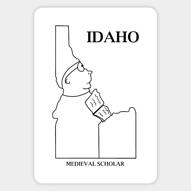 A funny map of Idaho Sticker by percivalrussell